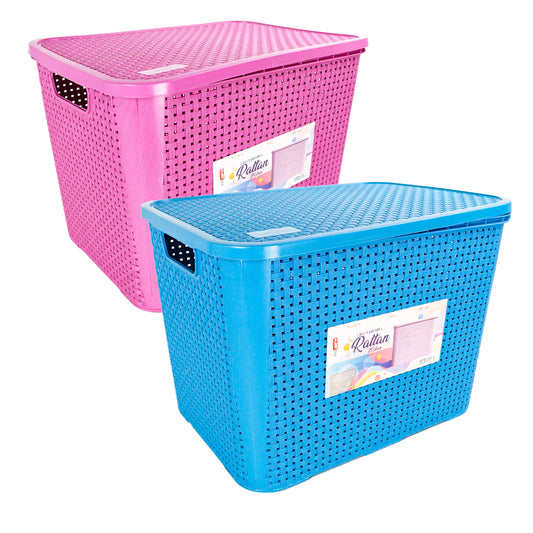 Caixa organizadora 25L color rattan