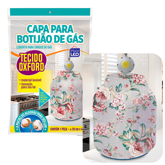 Capa de botijão de gás oxford floral 29x44cm